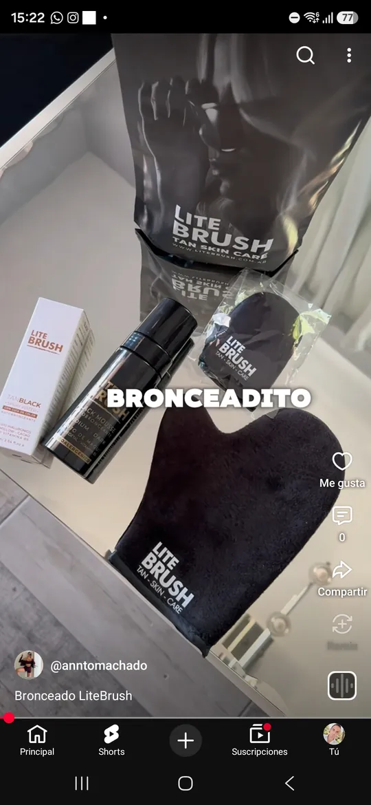 Video UGC de Anto aplicándose autobronceante LiteBrush